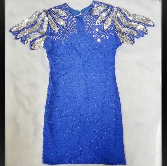 Scala Dresses & Skirts - SALE! Vtg Scala beaded & AB sequins dress